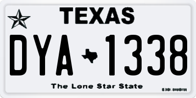 TX license plate DYA1338