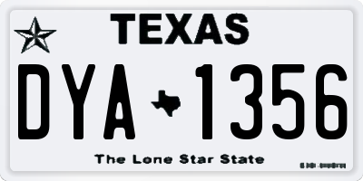 TX license plate DYA1356