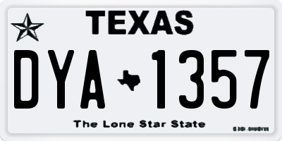 TX license plate DYA1357