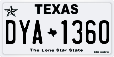 TX license plate DYA1360