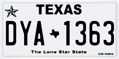 TX license plate DYA1363