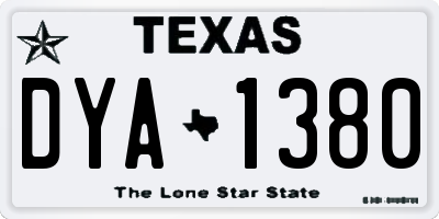 TX license plate DYA1380