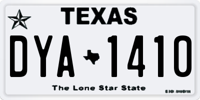 TX license plate DYA1410