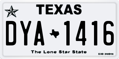 TX license plate DYA1416