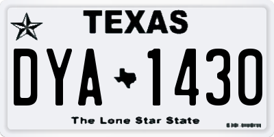 TX license plate DYA1430