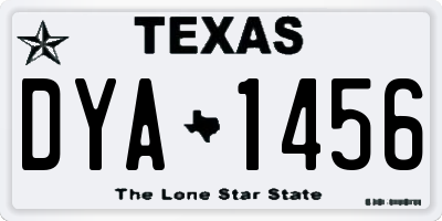 TX license plate DYA1456