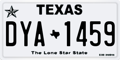 TX license plate DYA1459