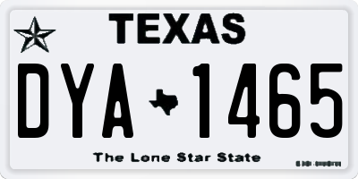 TX license plate DYA1465