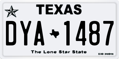 TX license plate DYA1487