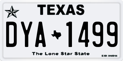 TX license plate DYA1499