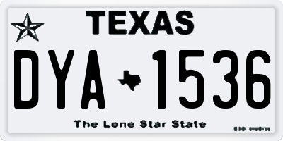 TX license plate DYA1536