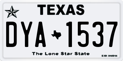 TX license plate DYA1537