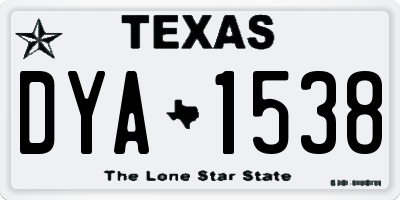TX license plate DYA1538