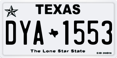 TX license plate DYA1553