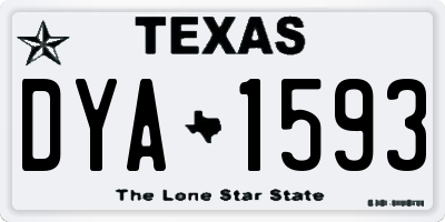 TX license plate DYA1593
