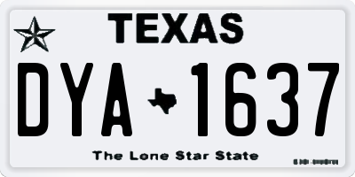 TX license plate DYA1637