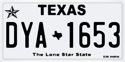 TX license plate DYA1653