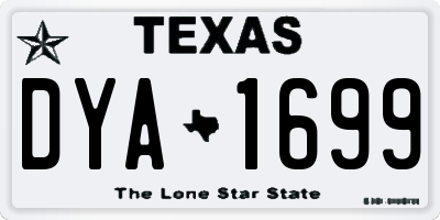 TX license plate DYA1699