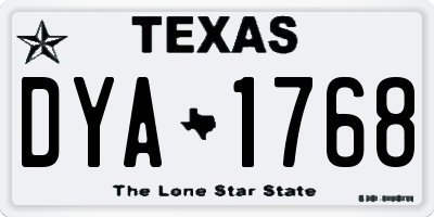 TX license plate DYA1768