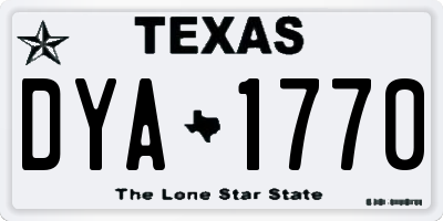 TX license plate DYA1770