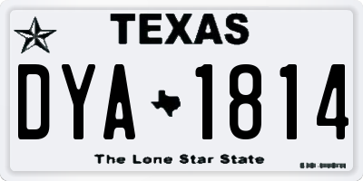 TX license plate DYA1814