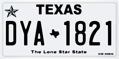 TX license plate DYA1821