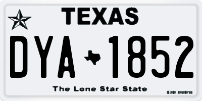 TX license plate DYA1852