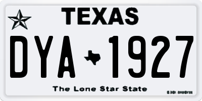 TX license plate DYA1927