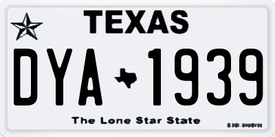 TX license plate DYA1939