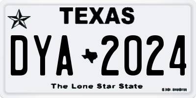 TX license plate DYA2024