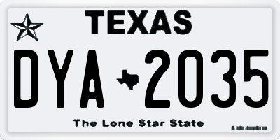 TX license plate DYA2035
