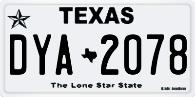 TX license plate DYA2078