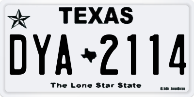 TX license plate DYA2114