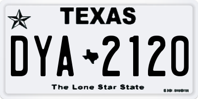 TX license plate DYA2120