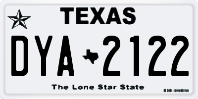 TX license plate DYA2122