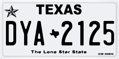 TX license plate DYA2125