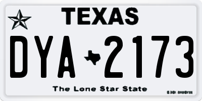 TX license plate DYA2173