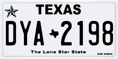 TX license plate DYA2198
