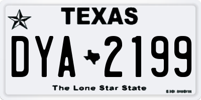 TX license plate DYA2199
