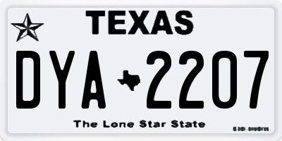 TX license plate DYA2207