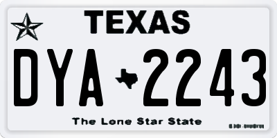 TX license plate DYA2243