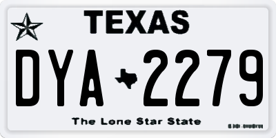 TX license plate DYA2279