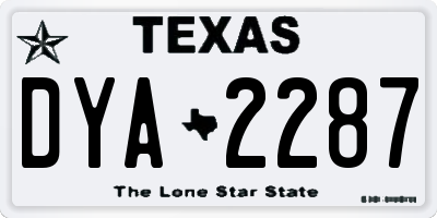 TX license plate DYA2287
