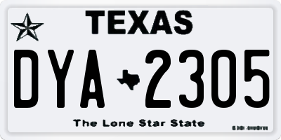 TX license plate DYA2305