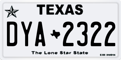TX license plate DYA2322