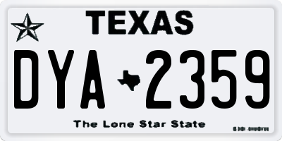 TX license plate DYA2359