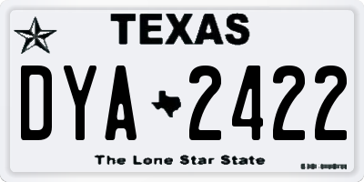 TX license plate DYA2422