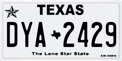 TX license plate DYA2429
