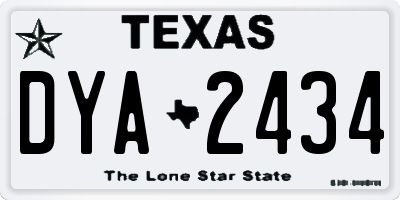 TX license plate DYA2434