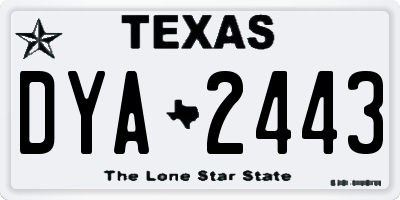 TX license plate DYA2443